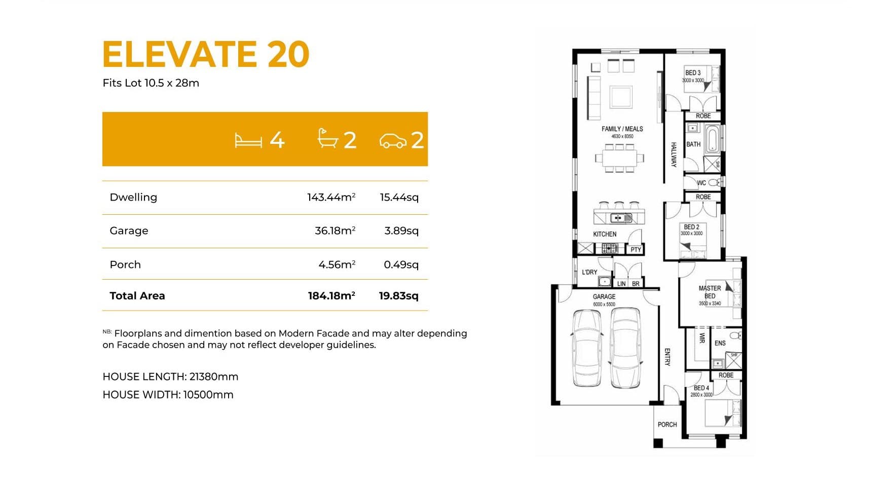 Elevate 20 floor plan and specifications