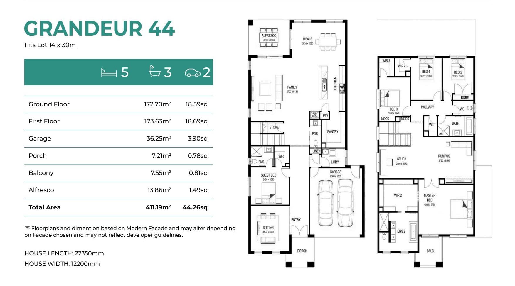 Grandeur 44 elevation