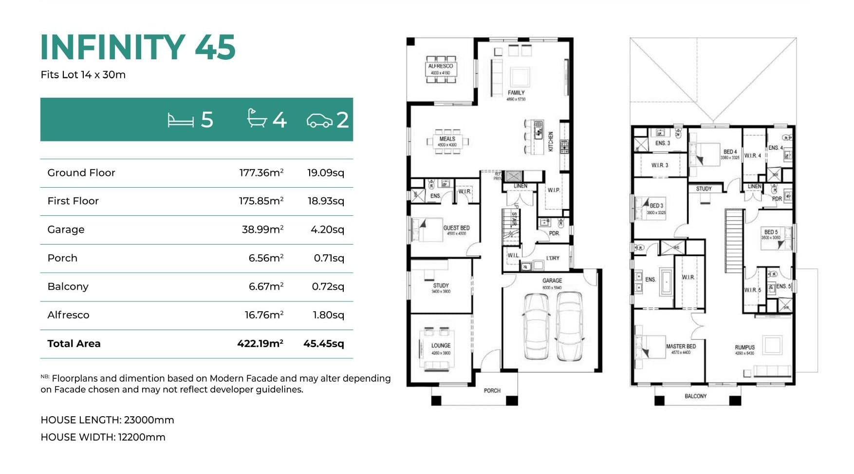Infinity 45 elevation