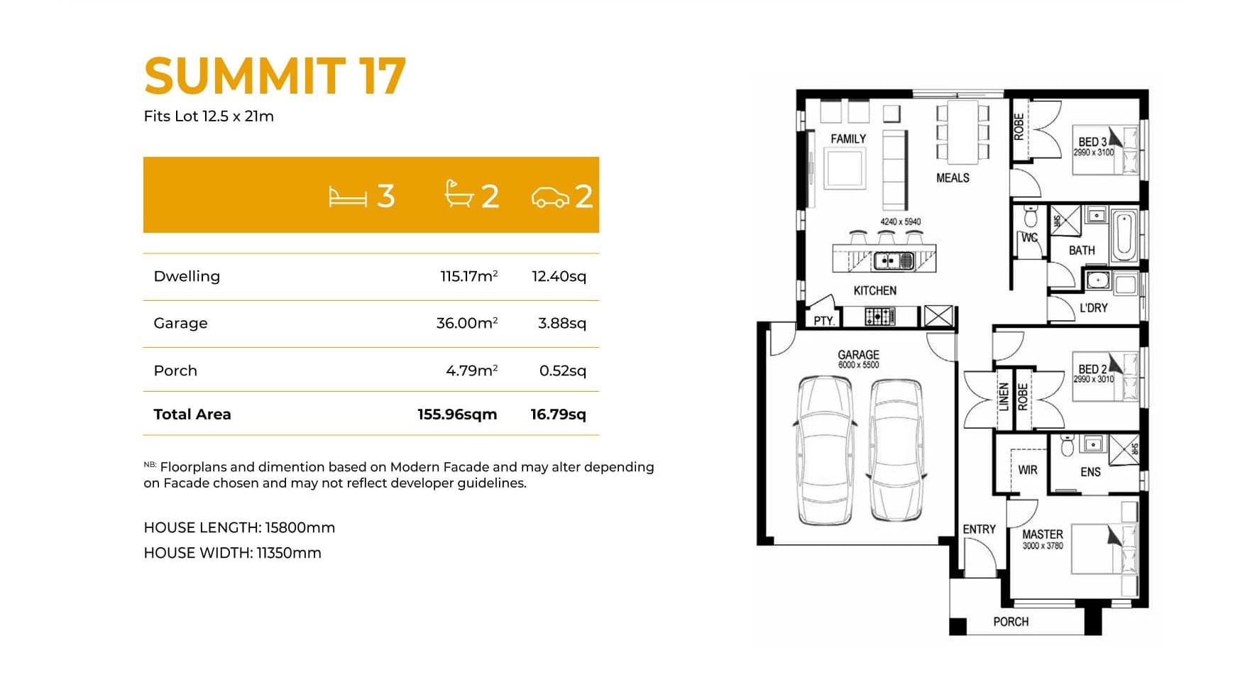 Summit 17 floor plan and specifications